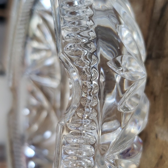 Vintage Ashtray Glass Clear Pinwheel Star of David-8 point Star-Lead Crystal - Picture 3 of 5